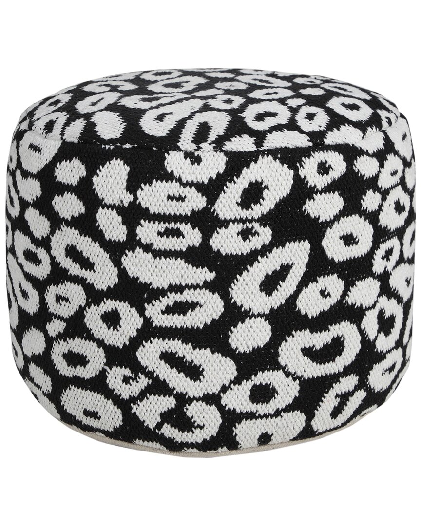 Lr Home Madilyn Black/white Abstract Ottoman Pouf