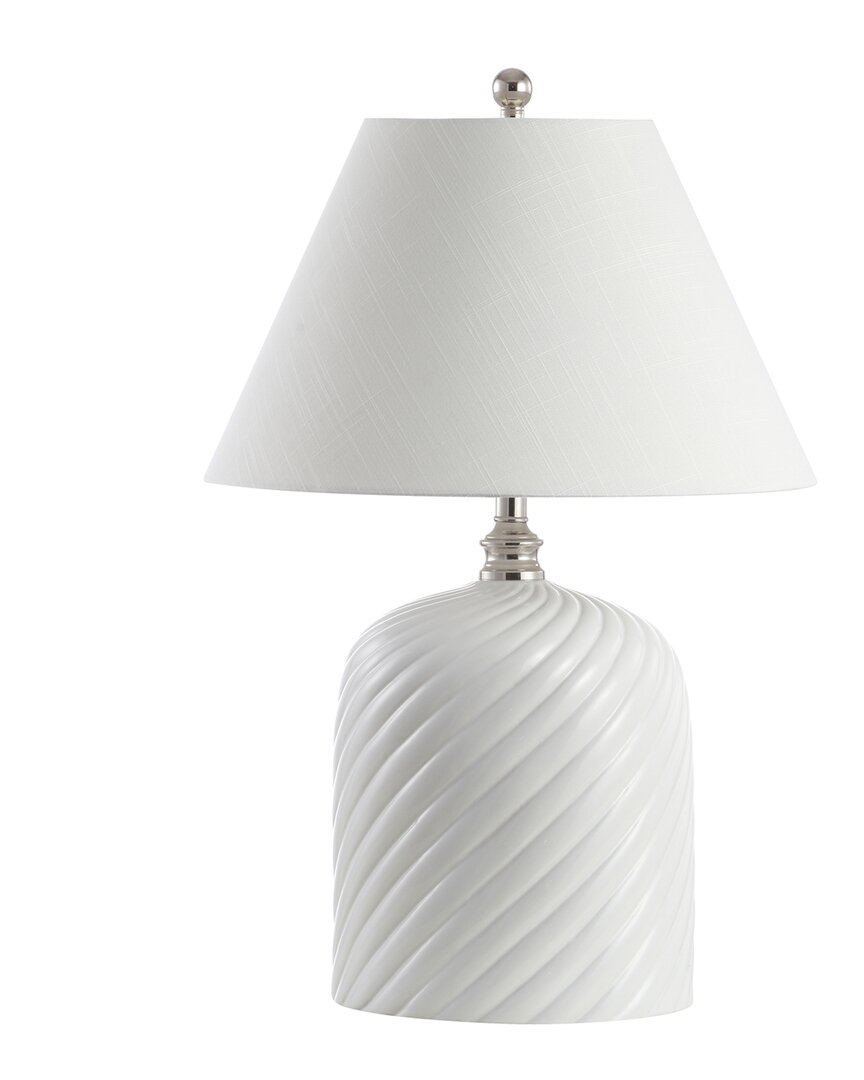 Jonathan Y Serge Swirl 28.5 Ceramic Bohemian Glam Led Table Lamp In White