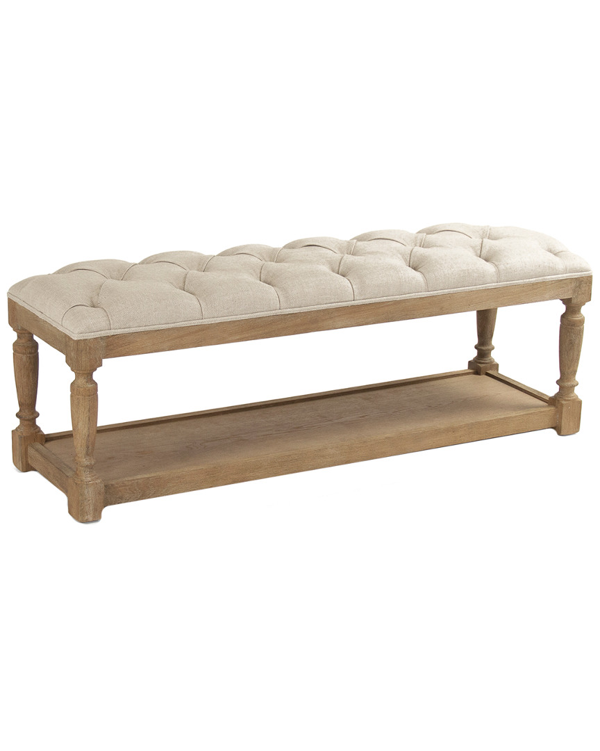 Zentique Rectangular Tufted Bench In Neutral