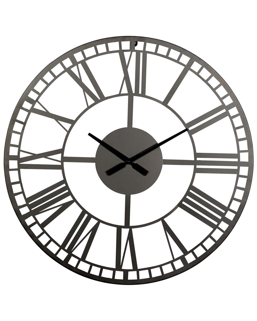Peyton Lane Contemporary Metal Wall Clock In Gray