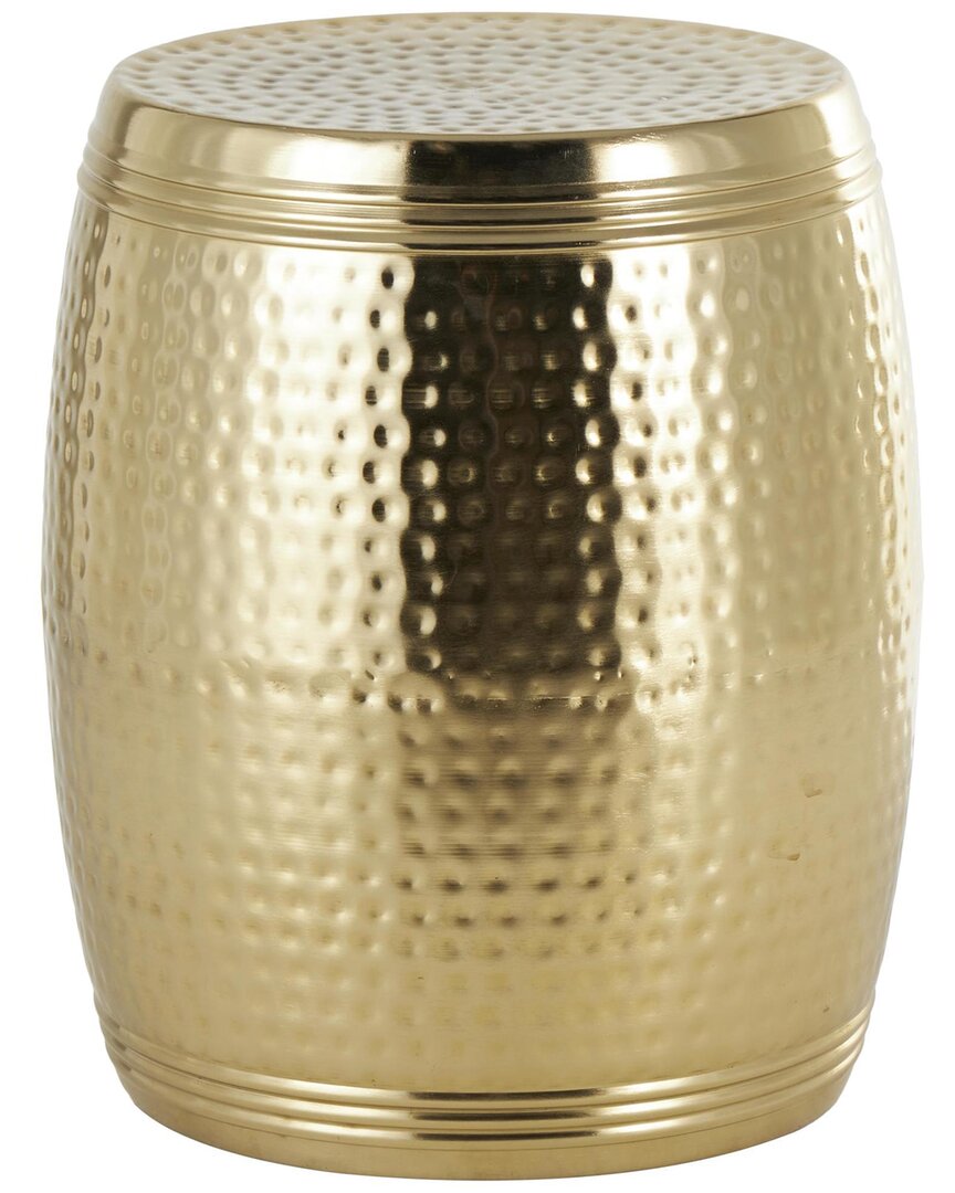 Peyton Lane Hammered Drum Accent Table With Grooves