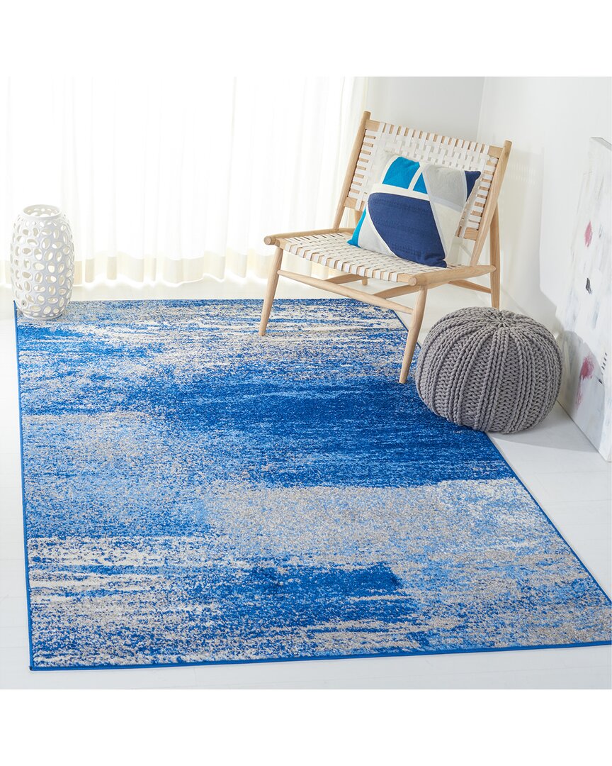 Safavieh Adirondack Machine Made Area Rug, Silver / Blue Contemporary Style Easy Care In Blue