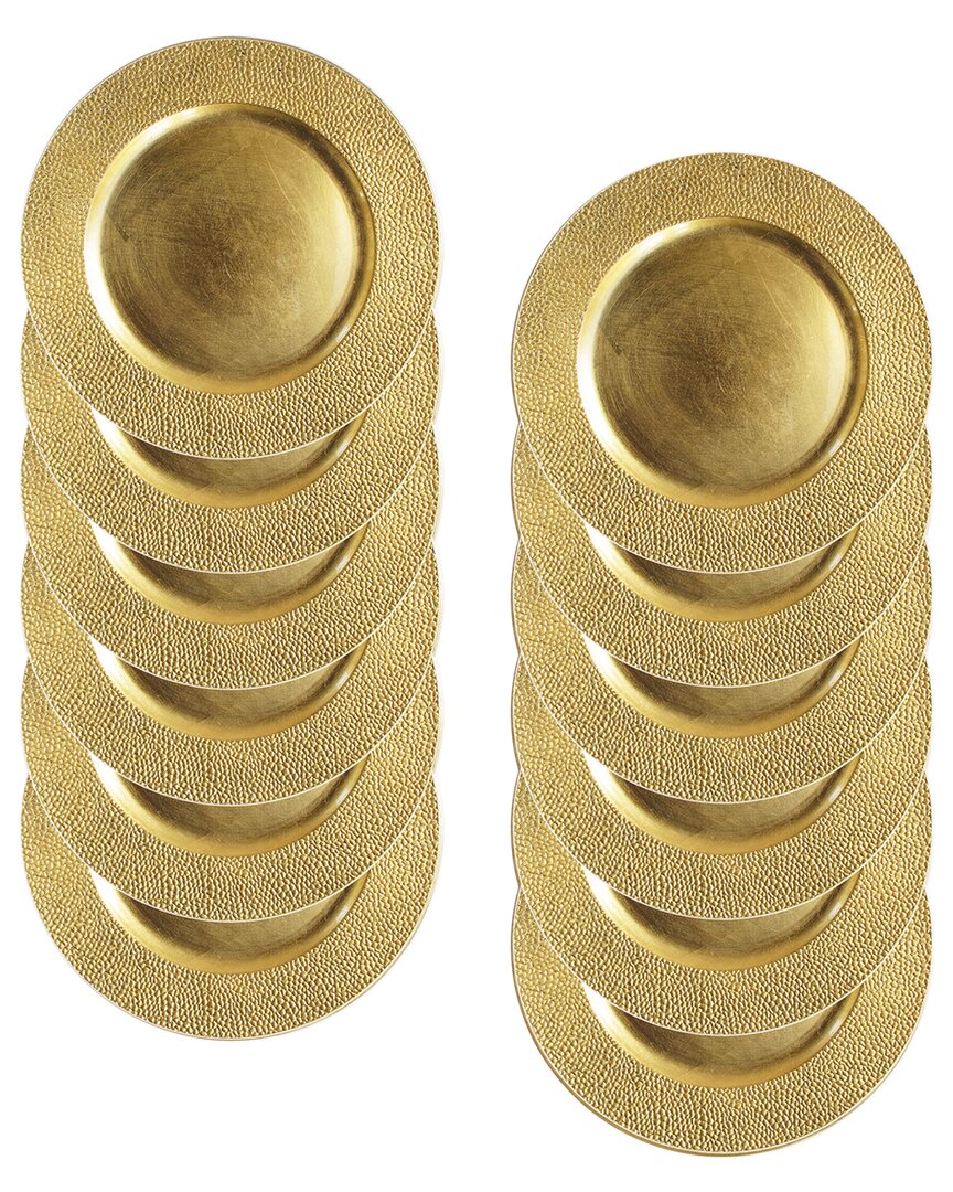 American Atelier Set Of 12 Hammered Charger Plates