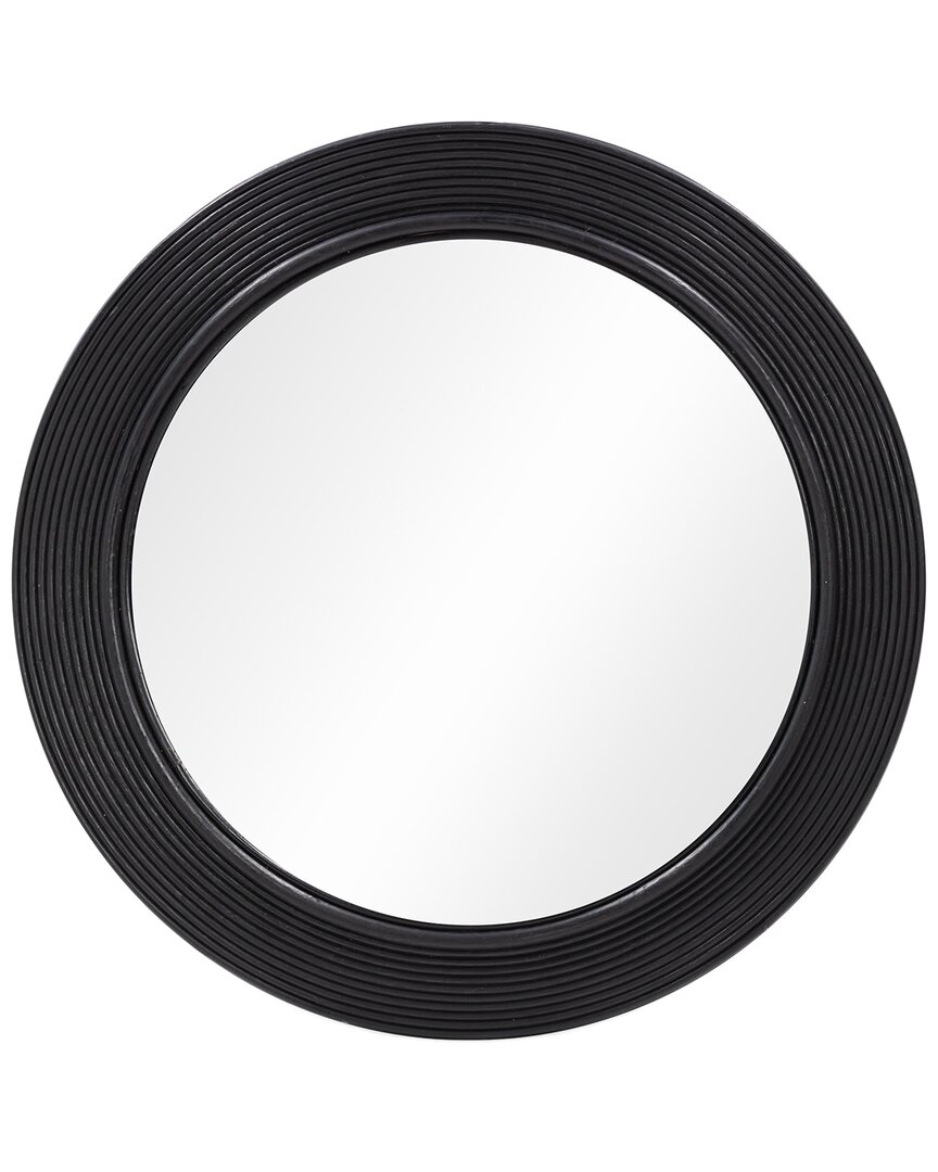 Tov Furniture Tanya Rattan Round Wall Mirror In Black