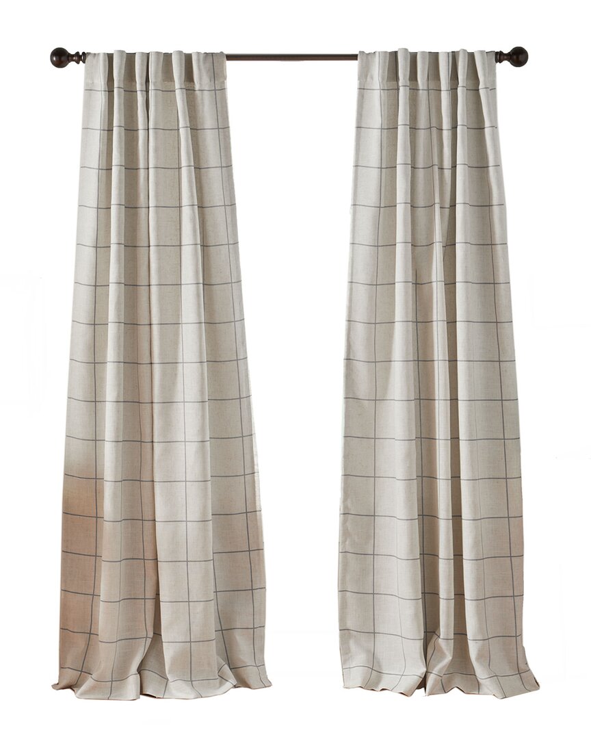 Elrene Brighton Windowpane Plaid Blackout Window Curtain In Gray