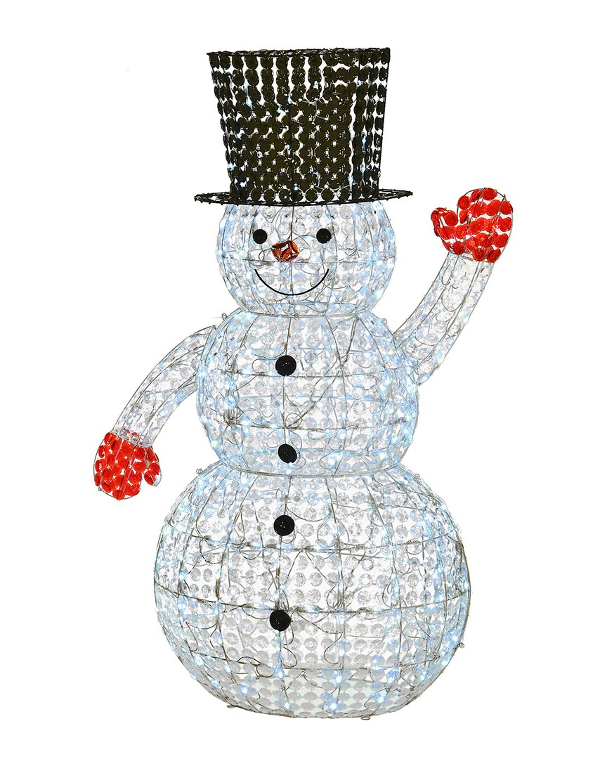 National Tree Company 60in Ice Crystal Bead Snowman In White