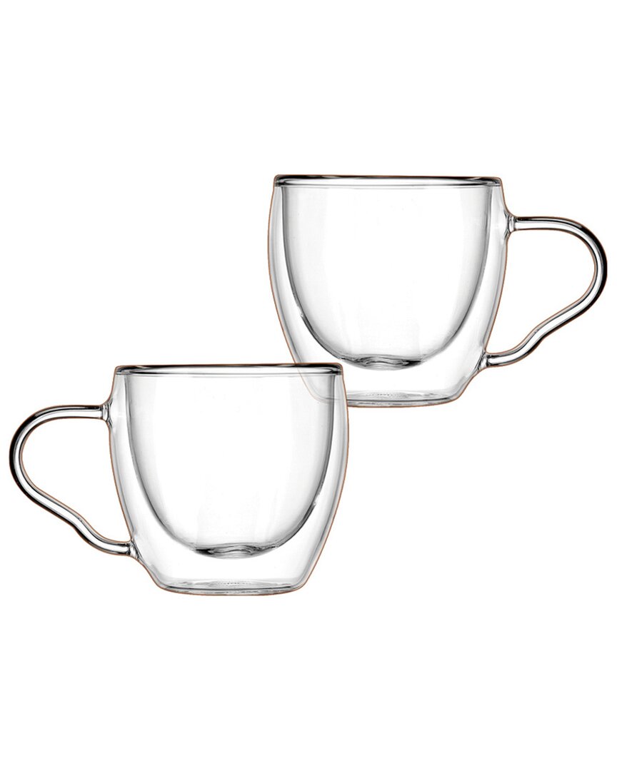 Godinger Dnu Unprofitable  Double Walled Espresso Mugs (set Of 2) In Clear