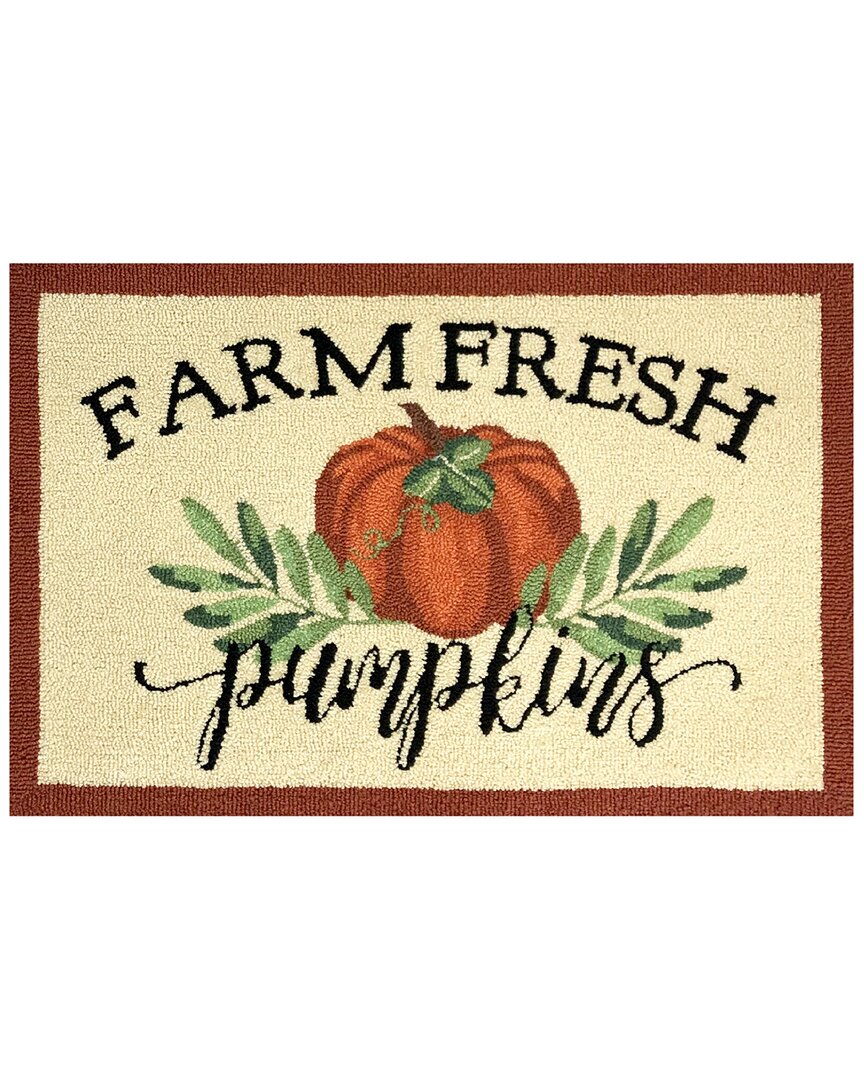The Rug Market Farm Fresh Pumpkins 24x36in Doormat In Cream