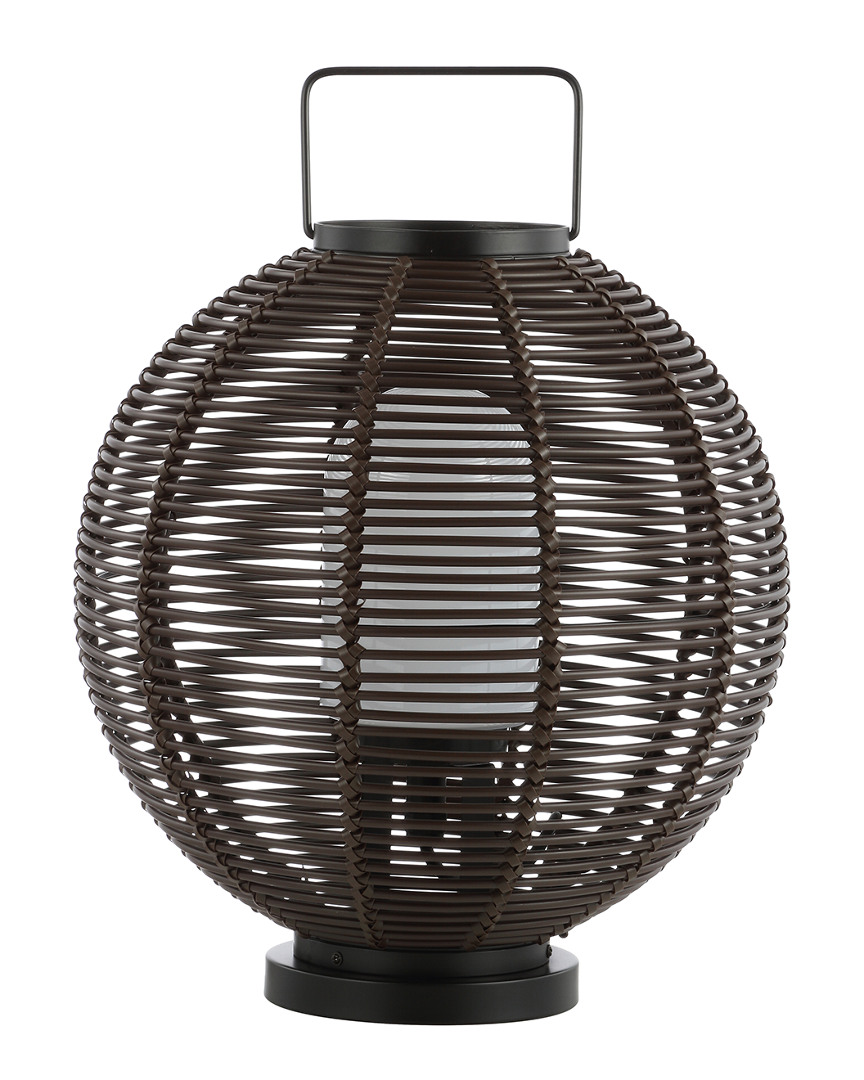 Jonathan Y Jigu 22in Outdoor Woven Globe Asian Led Lantern