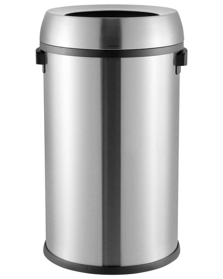 Jonathan Y Chuck Chrome 17.2 Gallon Open Top Trash Can In Silver