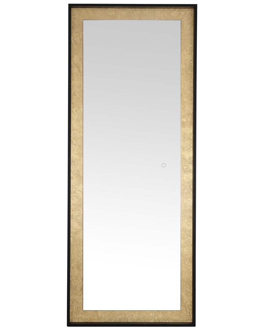 Safavieh Montauk Gold Led Mirror With Dimmable Touch Switch In Black