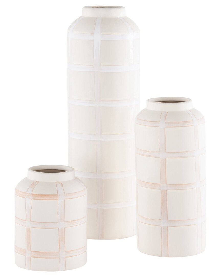 Safavieh Set Of 3 Luette Vase In White