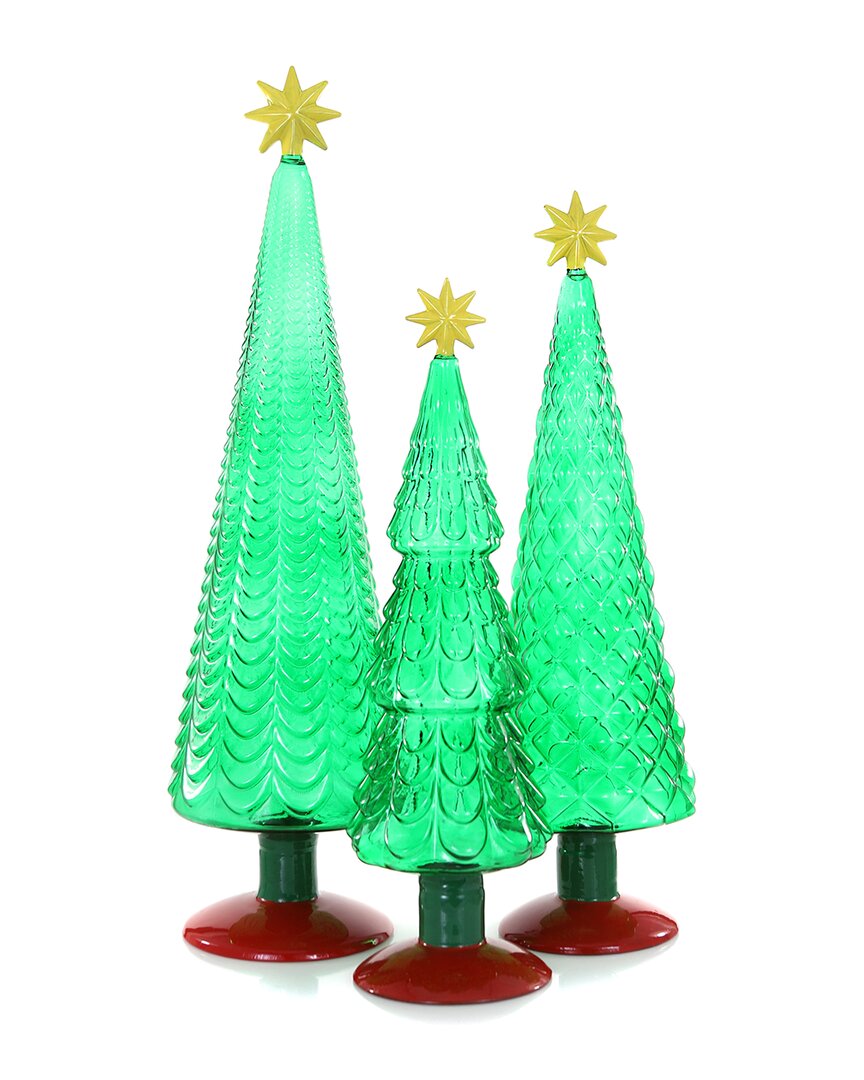 Shop Cody Foster & Co. Set Of 3 Translucent Conifers Green Marigold Ornaments