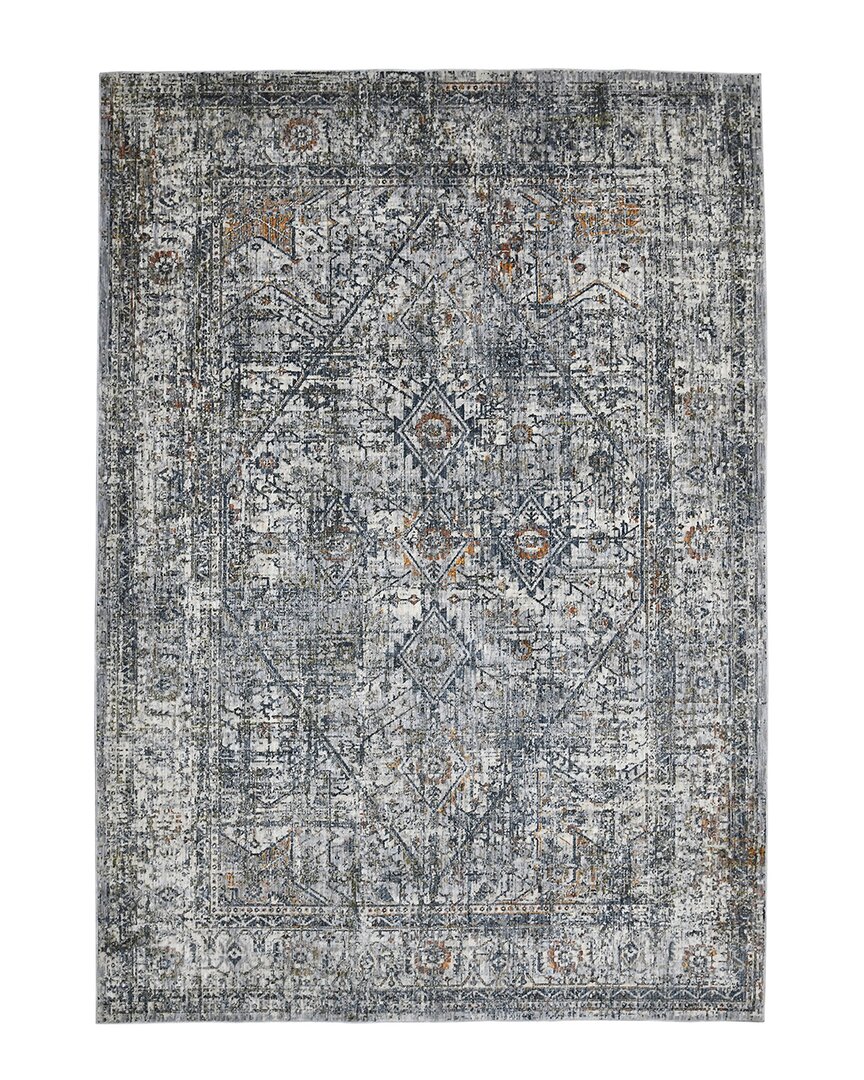 Ar Rugs Vermont Chelsea Bordered Runner Rug In Gray