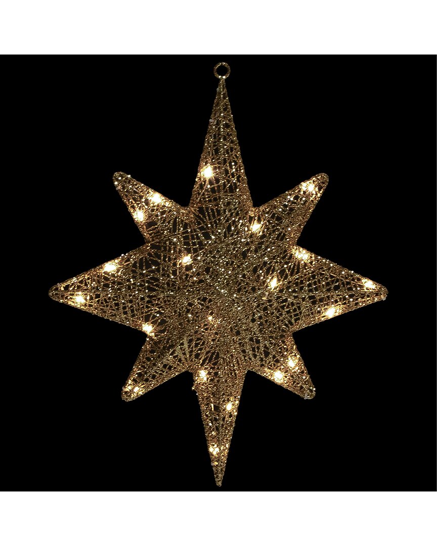 Northlight 22in Led Lighted Gold Hanging Bethlehem Star Outdoor Display In Gold
