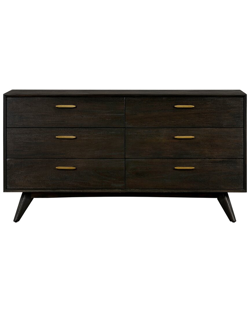 Armen Living Baly Acacia Mid-century 6 Drawer Dresser In Brown