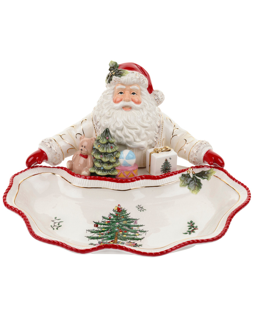 SPODE SPODE CHRISTMAS TREE GOLD FIGURAL COLLECTION SANTA DISH