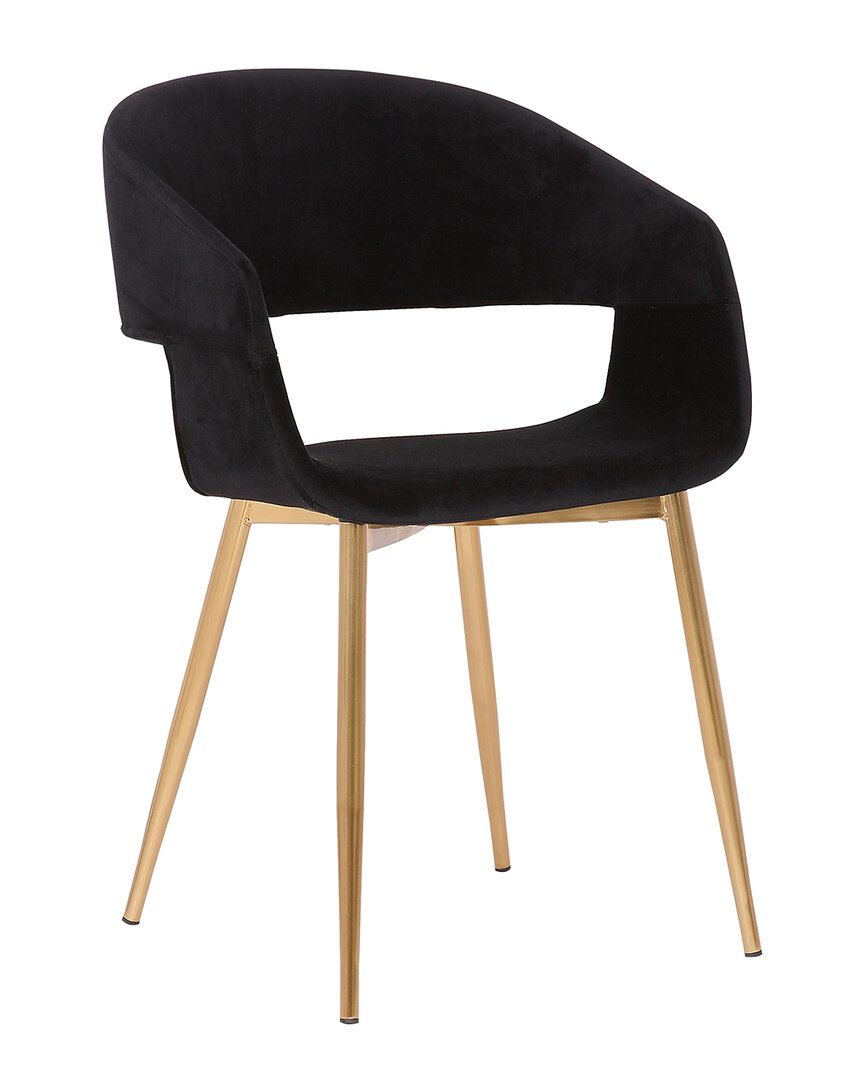 Armen Living Jocelyn Mid-century Black Dining Accent Chair In Grey