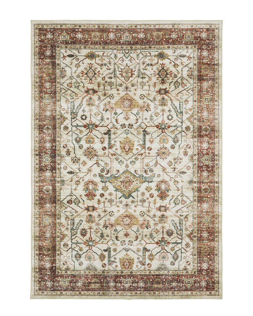 Shop Stylehaven Stellar Vintage Bordered Traditional Washable Area Rug In Ivory