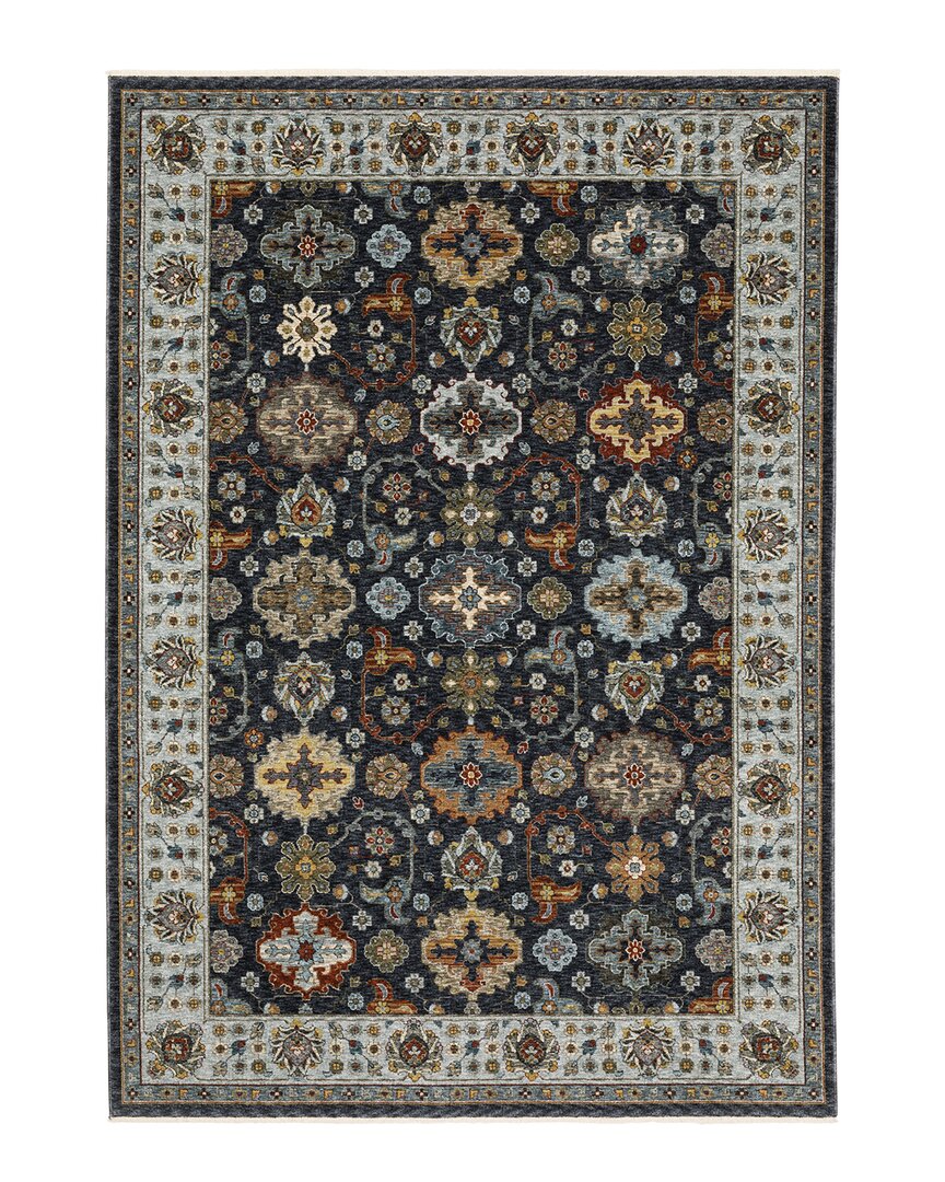 Stylehaven Arlington Oriental Medallion Fringe Edge Area Rug In Blue
