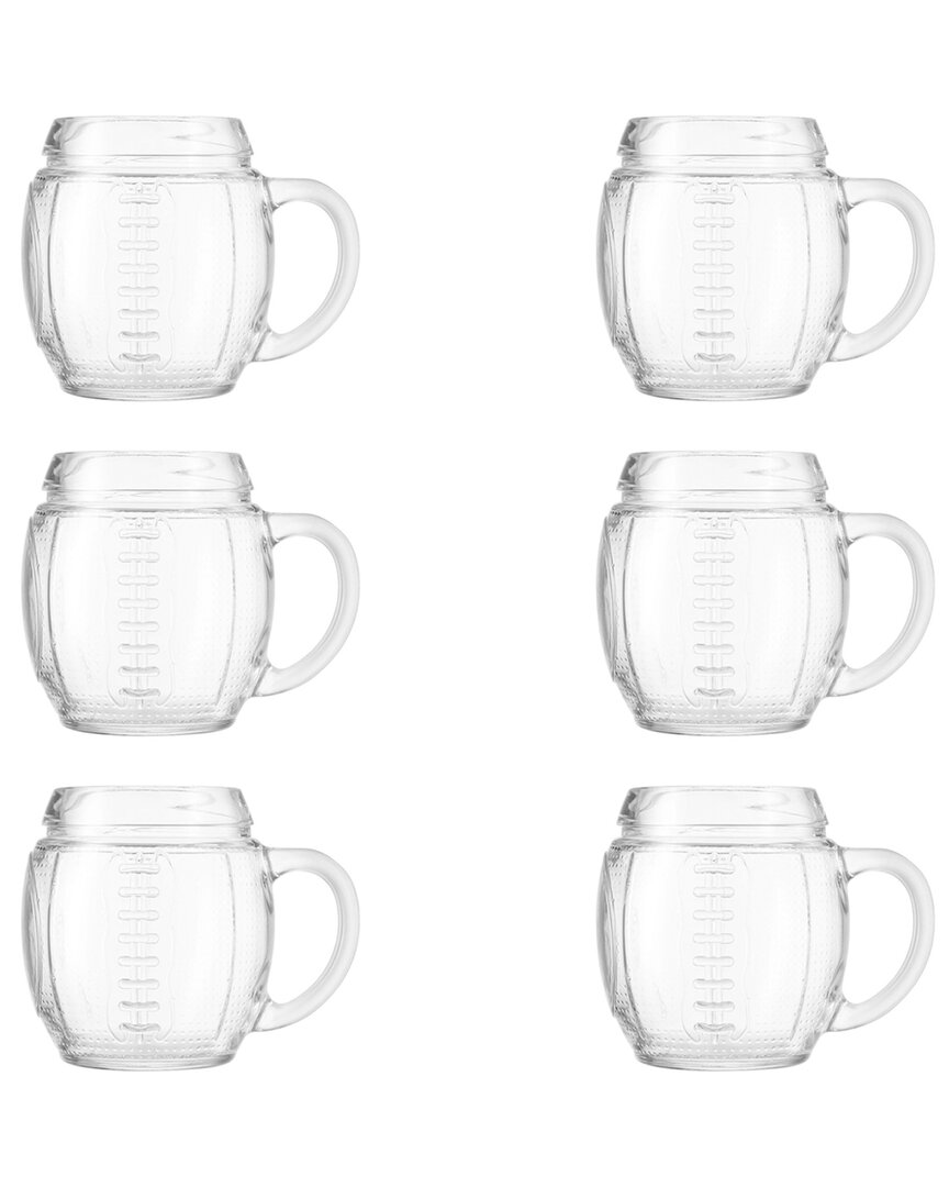 10 Strawberry Street Set Of 6 Sports Glassware: American Football