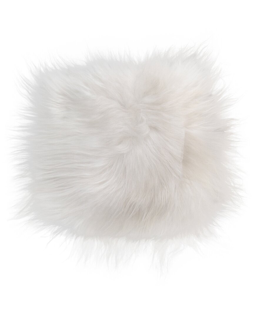 Natural Group Icelandic Sheepskin Square Chair Pad In White