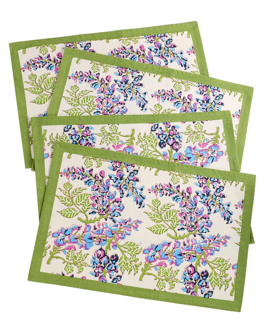 TIRAMISU TIRAMISU SET OF 4 BLUEBELL SYMPHONY BLOCK PRINT PLACEMATS