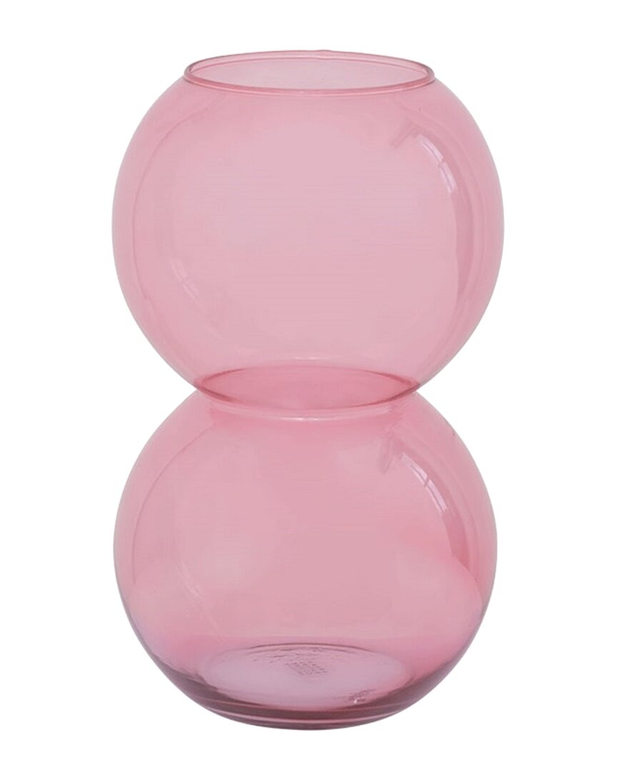 Bidkhome Vase Recyled Glass Bulb Branded Apricot In Pink