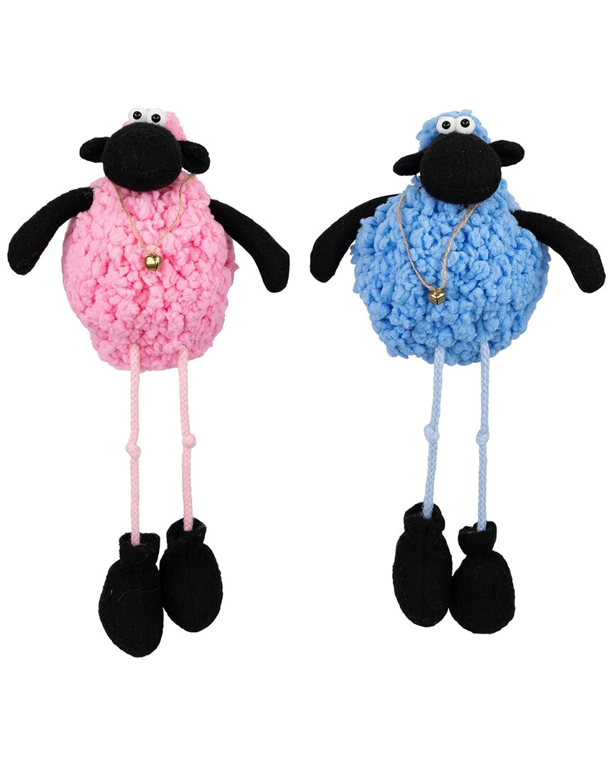 NORTHLIGHT NORTHLIGHT SET OF 2 PLUSH LAMB SITTING FIGURES