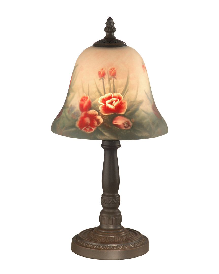 Dale Tiffany Rose Bell Hand Painted Accent Table Lamp In Multi