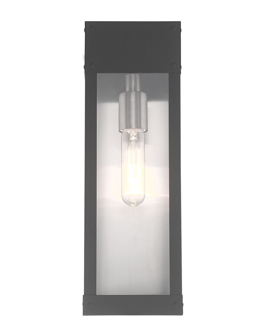 Livex Lighting 1-light Scandinavian Gray Outdoor Wall Lantern