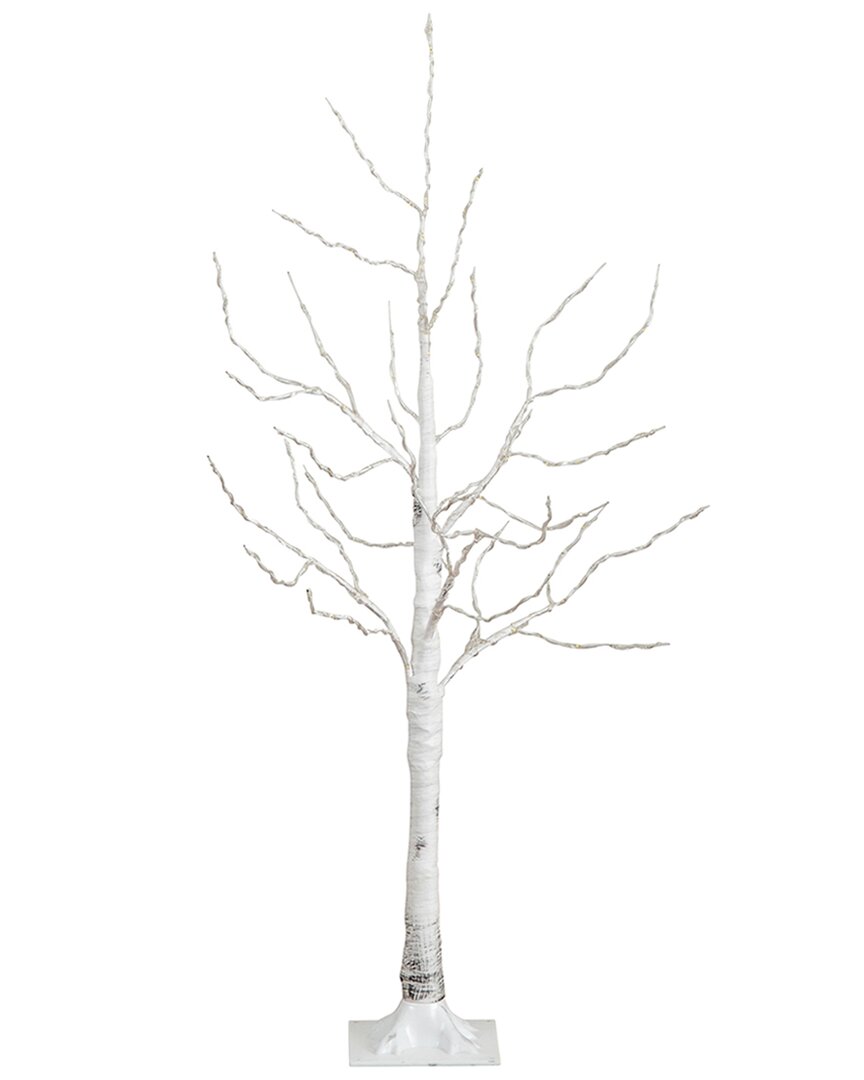 Shop Nearly Natural 4ft Pre-lit Artificial White Birch Tree With 180 Warm White Led  Lights