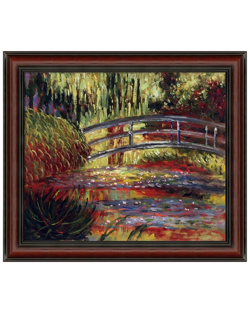 Overstock Art La Pastiche The Japanese Bridge Framed Wall Art By Claude Monet In Multicolor