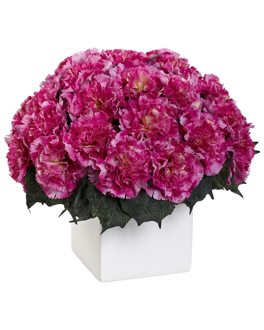 NEARLY NATURAL NEARLY NATURAL CARNATION ARRANGEMENT WITH VASE 
