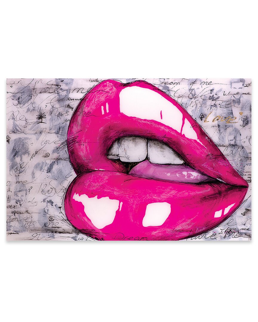 Shop Icanvas Hot Pink Lips Print On Acrylic Glass By Iness Kaplun