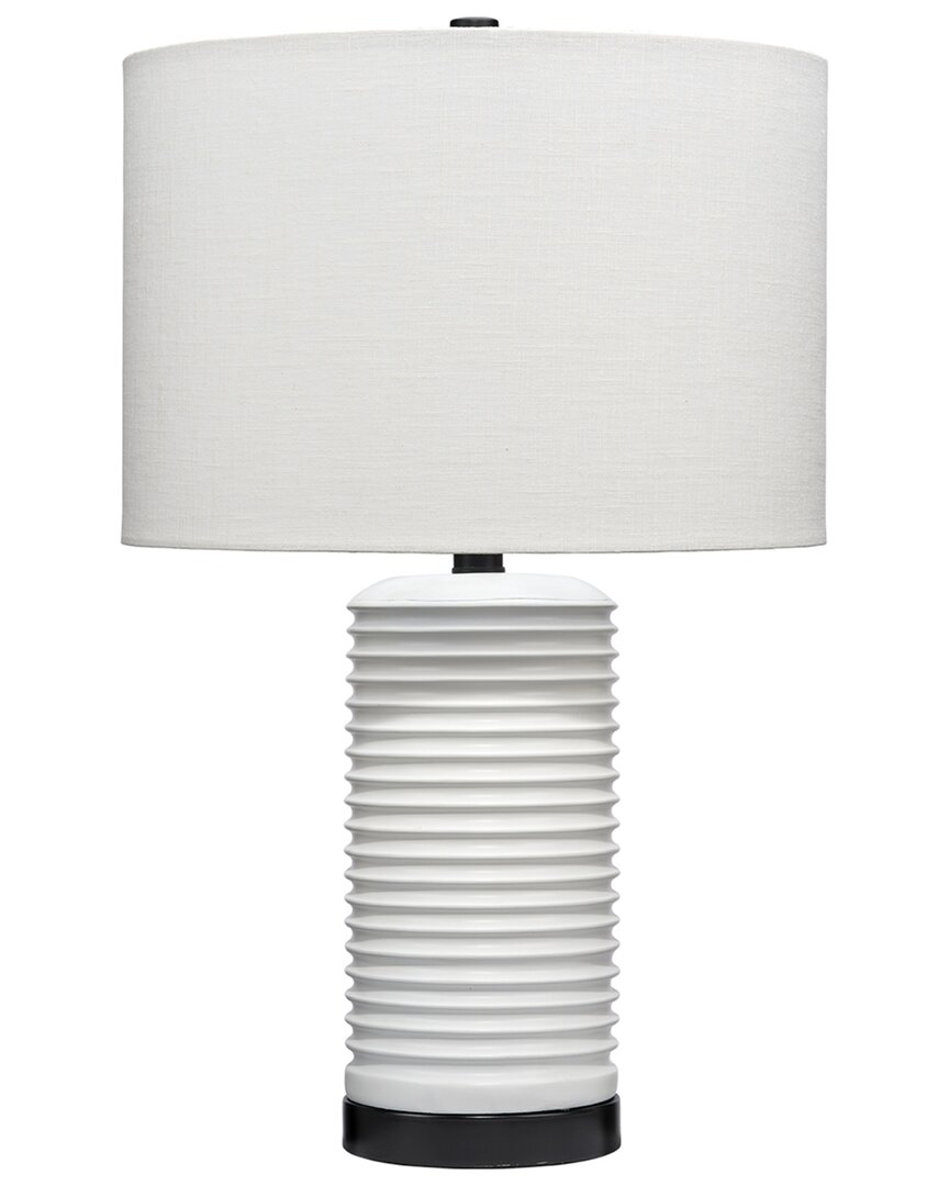 Jamie Young Furrowed Table Lamp In White