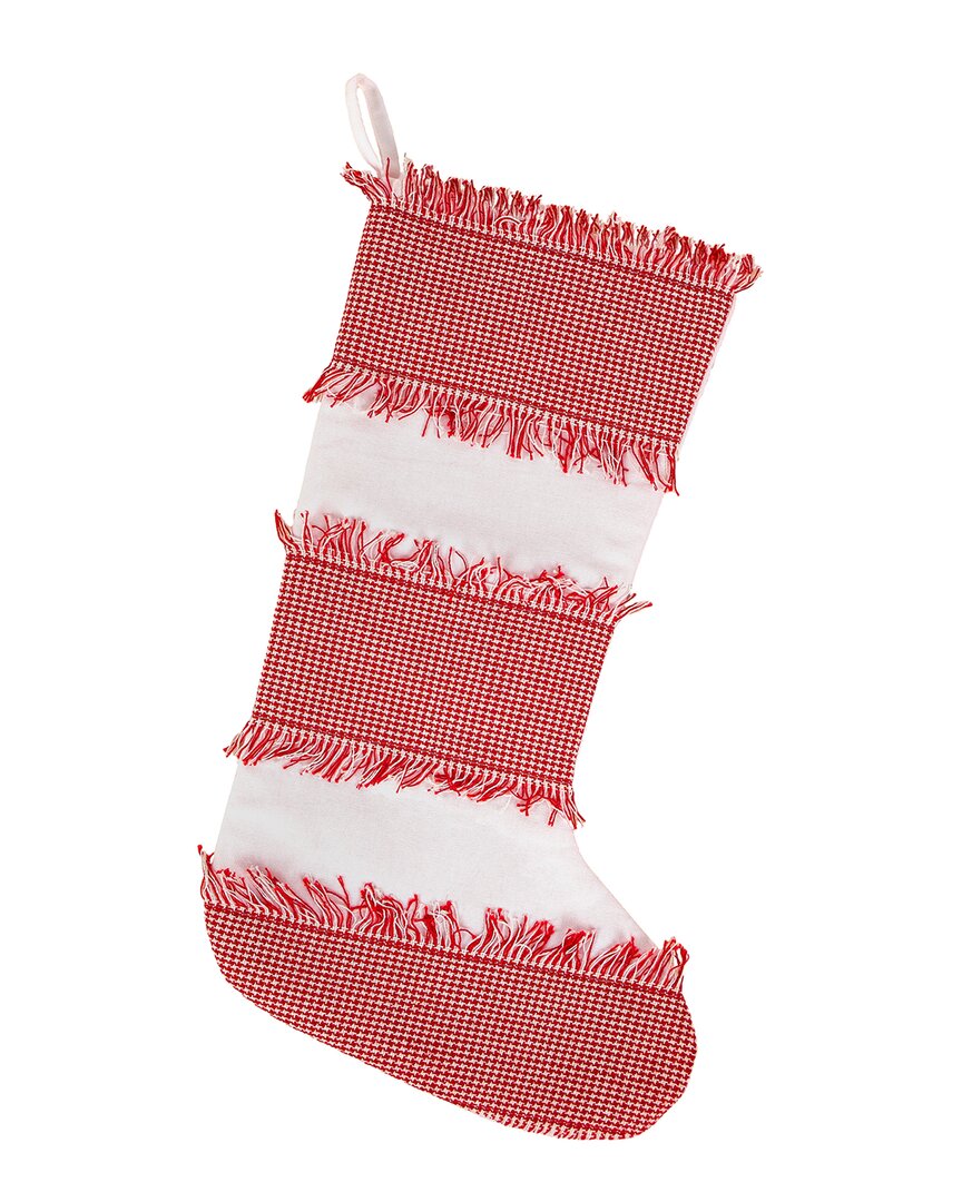 Hgtv National Tree Company  18in Plaid Fringe Stocking In Multicolor