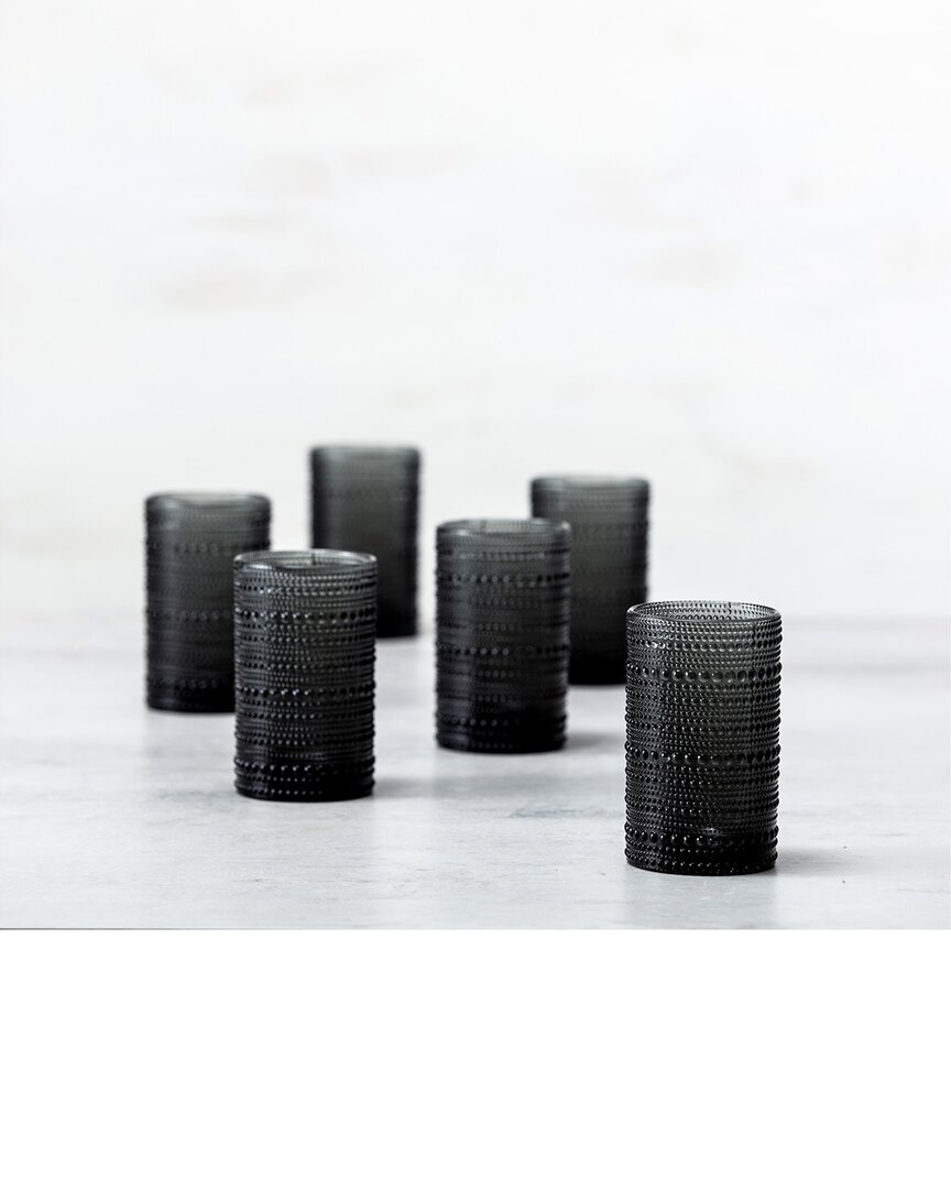 Fortessa Set Of 6 Jupiter Glass Storm Iced Beverage Glasses In Black