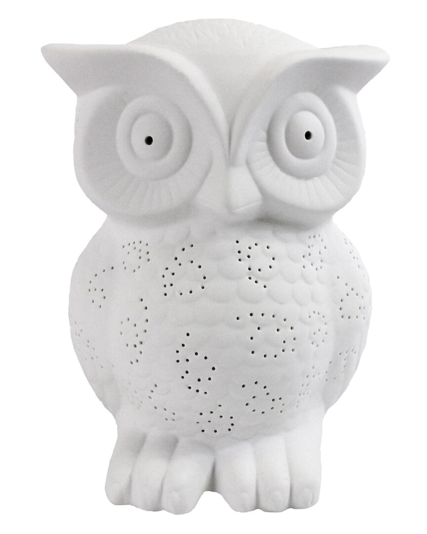 Lalia Home Laila Home Porcelain Wise Owl Shaped Animal-light Table Lamp In White