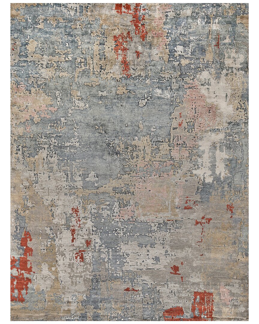 Exquisite Rugs Laureno Hand-knotted Bamboo Silk & Cotton Multi Area Rug In Blue