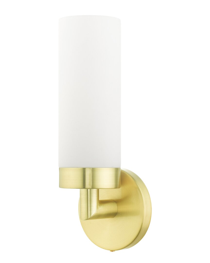 Livex Lighting 1-light Satin Brass Ada Single Sconce In Metallic