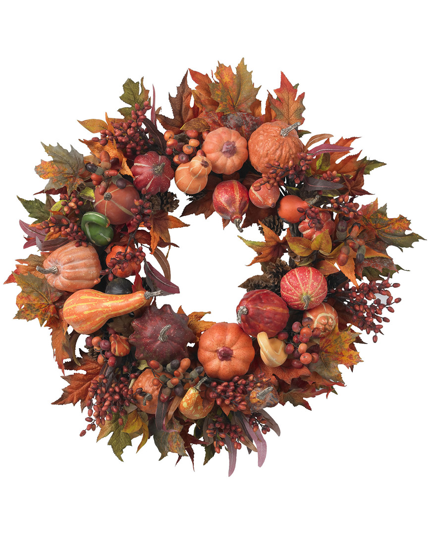 Nearly Natural 28in Harvest Wreath