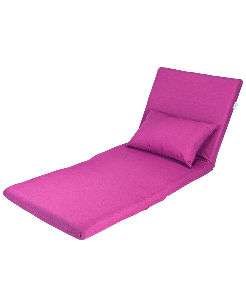 Loungie Relaxie Linen Adjustable Flip Chair In Pink