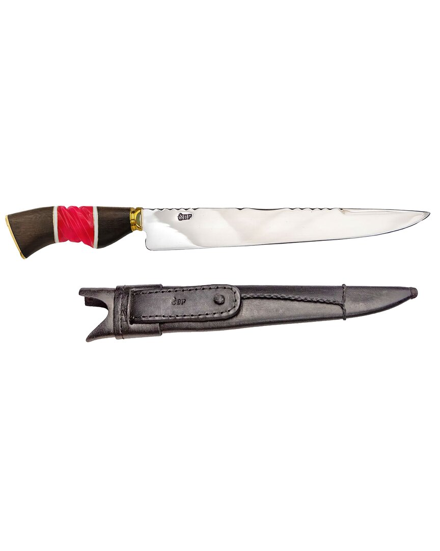Brazilian Flame 10in Traditional Line Knife With Wooden Handle