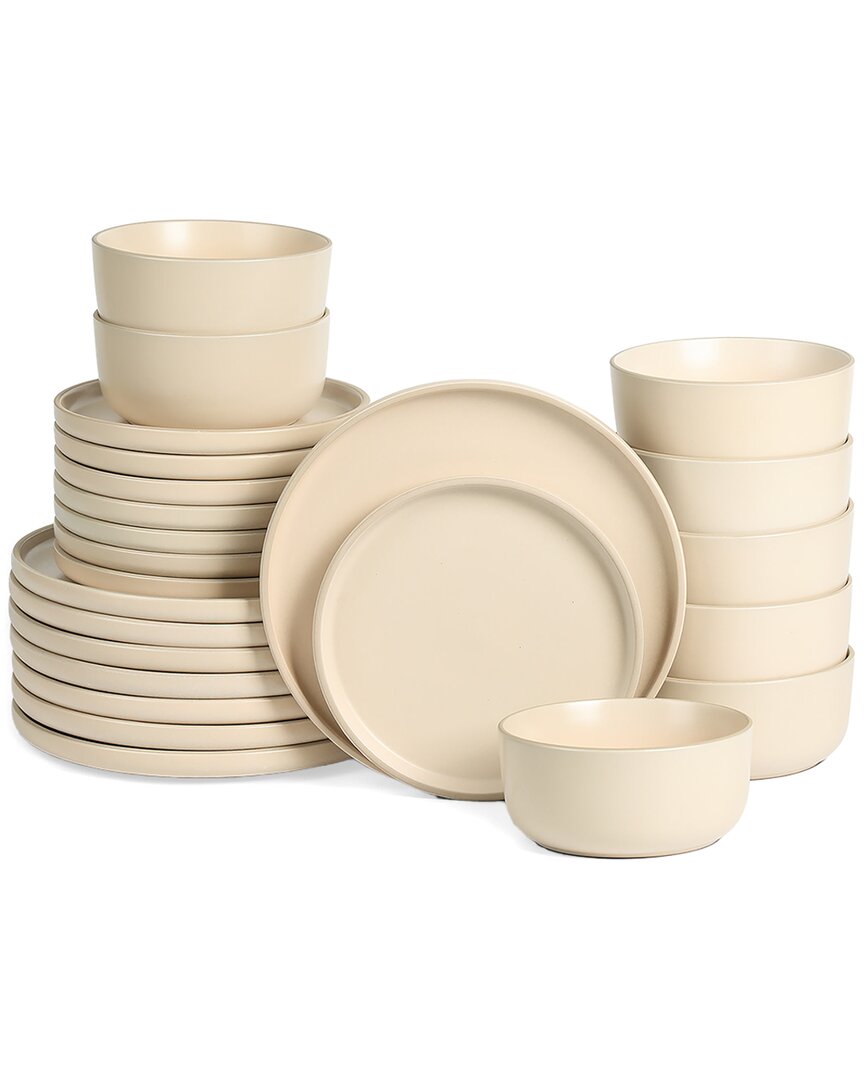Earth & Clay Amber 24pc Stoneware Dinnerware Set