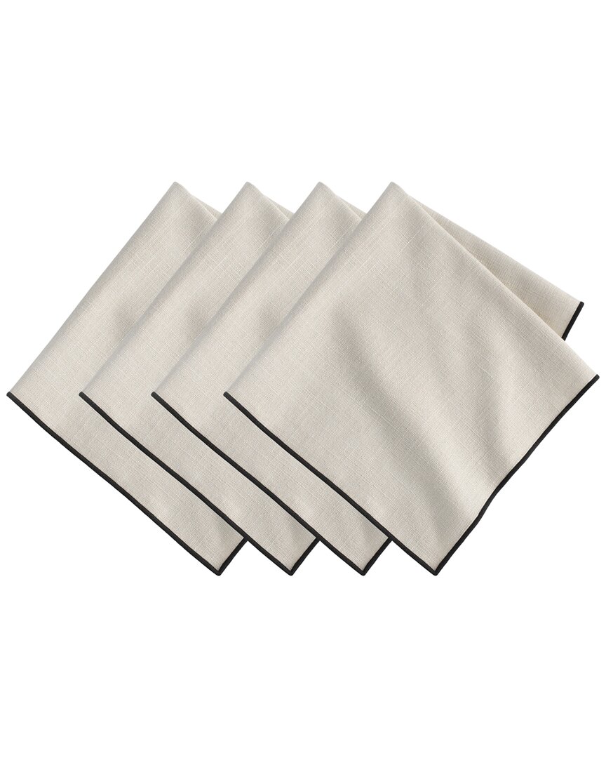 Villeroy & Boch Set Of 4 Manufacture Rock Merrow Stitch Cotton Napkins In Neutral