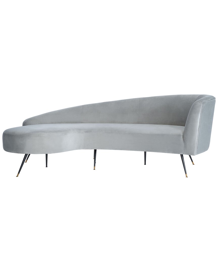 Safavieh Couture Evangeline Velvet Parisian Sofa In Grey