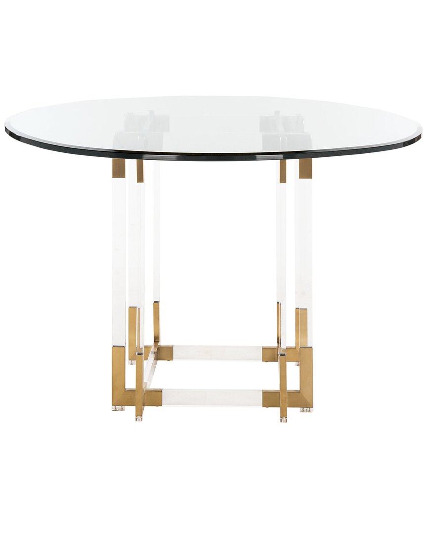 Safavieh Couture Koryn 54in Acrylic Dining Table In Gold