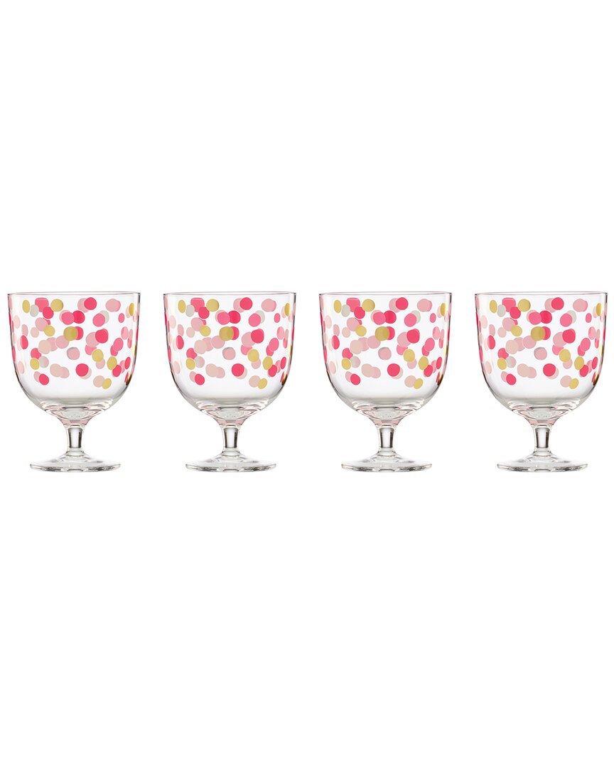 Kate Spade New York Set Of 4 It's Raining Confetti Coupe Glasses