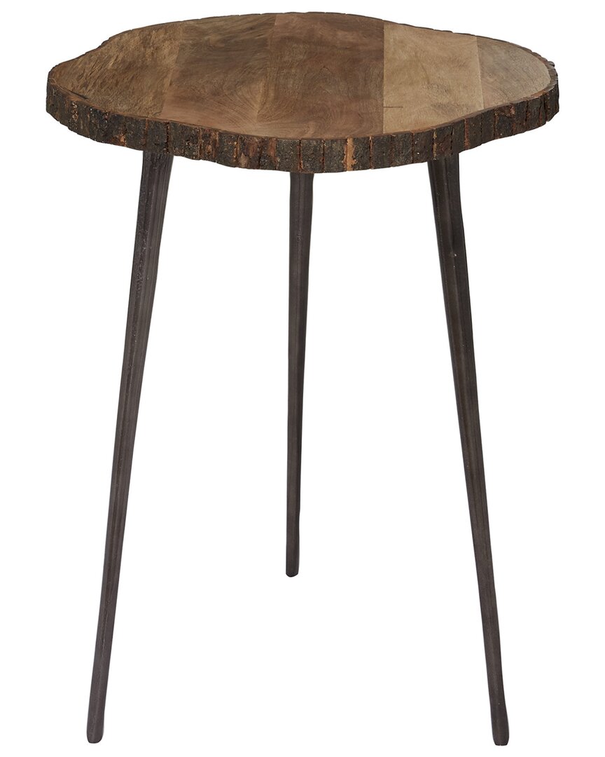 Peyton Lane Rustic Round Accent Table In Brown